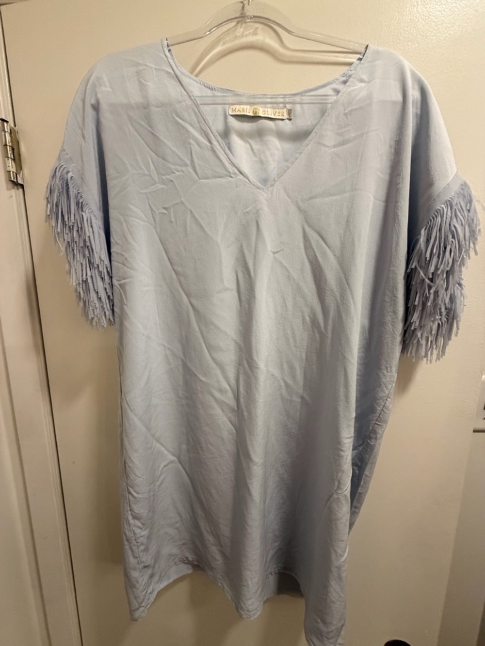 Marie Oliver Pale Blue Sleeveless Shift Dress